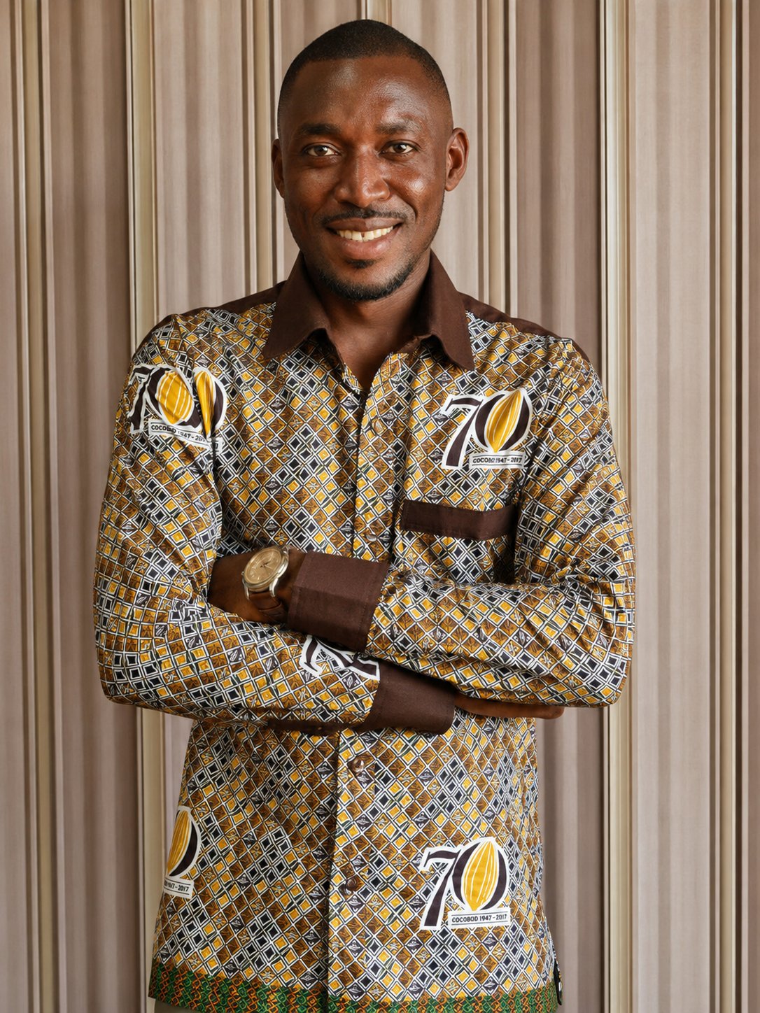 Portrait, Ghana COCOBOD 70th Anniversary shirt.