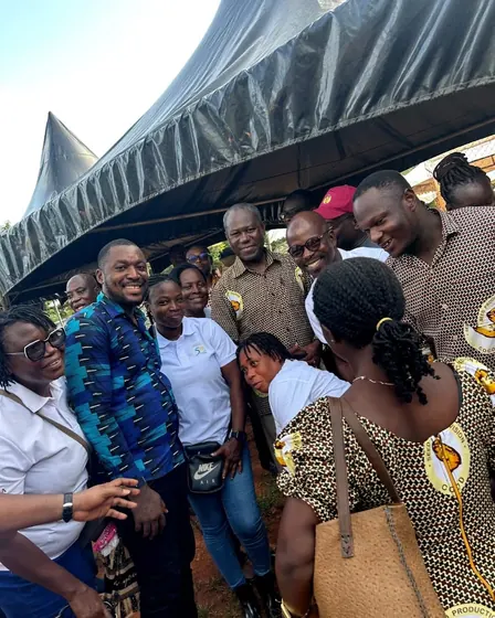 Valentine Golden Ghanem - With the Cocoa Clinic CEO during the Goaso outreach, 2024.