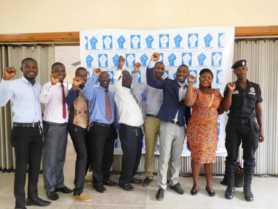 Valentine Golden Ghanem - With the Enable Ghana programme team, 2016.